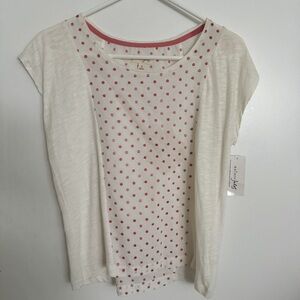 Maison Jules short sleeve tee with embroidered polka dots